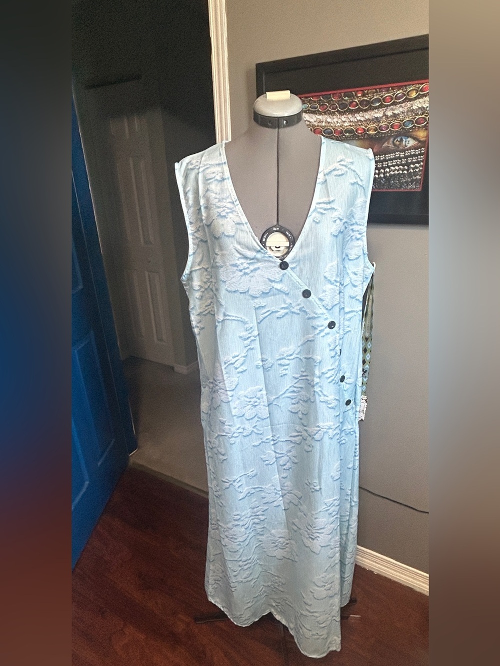 NWOT Women’s XXL Blue Floral Sundress with Pockets